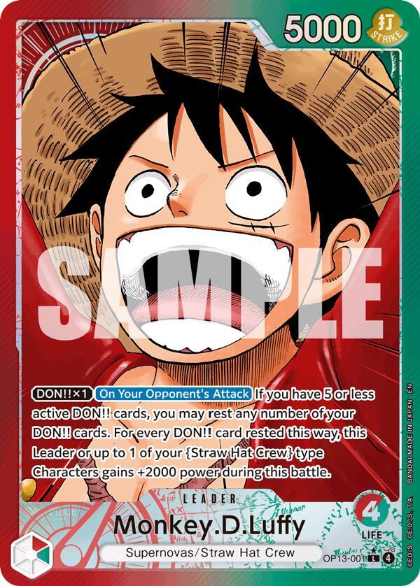 Carrying On His Will - Monkey.D.Luffy (001) (Alternate Art) (OP-13)