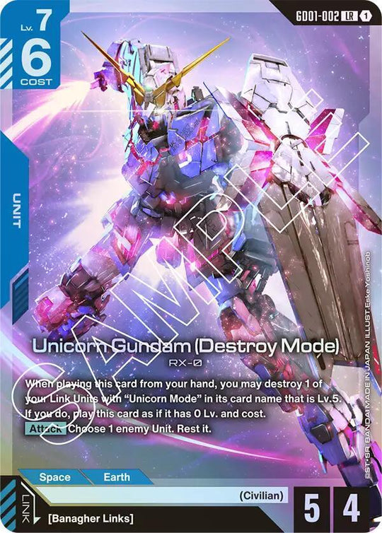 Gundam - Newtype Rising (GD01) - Unicorn Gundam (Destroy Mode)