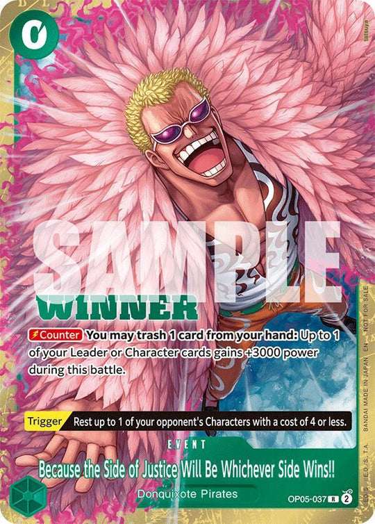 Because the Side of Justice Will Be Whichever Side Wins!! (Winner Pack 2025 Vol. 4) - One Piece Promotion Cards (OP-PR) OP05-037