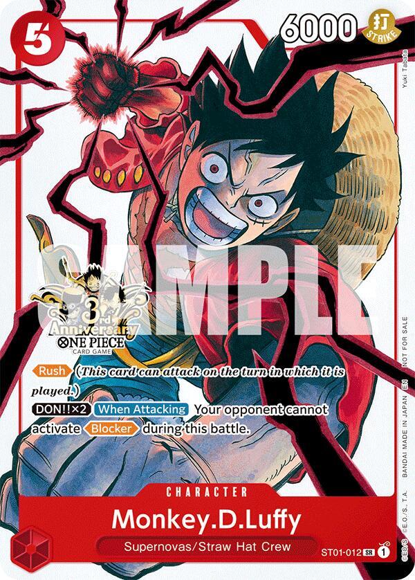 Monkey.D.Luffy - ST01-012 (3rd Anniversary Tournament 3 Brothers Pack) - Carrying On His Will: 3rd Anniversary Tournament Cards