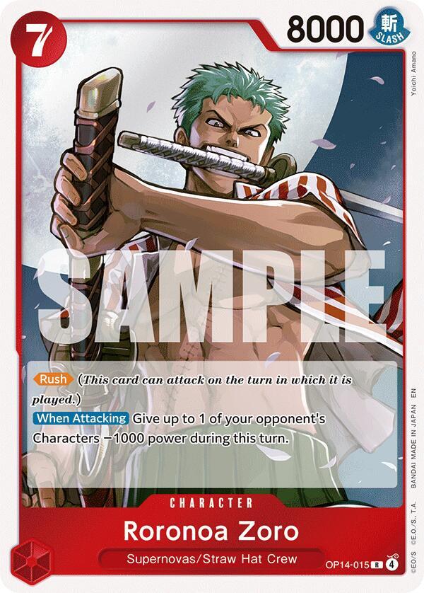 The Azure Sea's Seven - Roronoa Zoro - OP14-015 (OP-14)