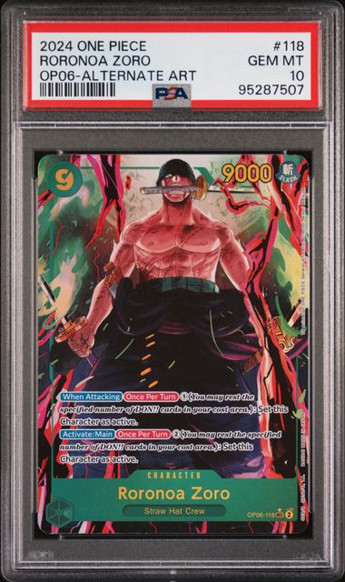 2024 One Piece OP06 Wings of the Captain #118 Roronoa Zoro Alternate Art