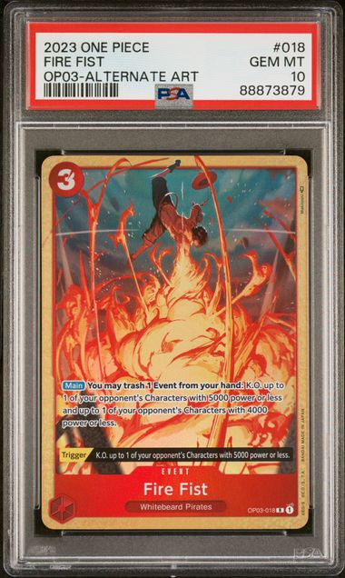 2023 One Piece OP03-Pillars of Strength #018 Fire Fist Alternate Art