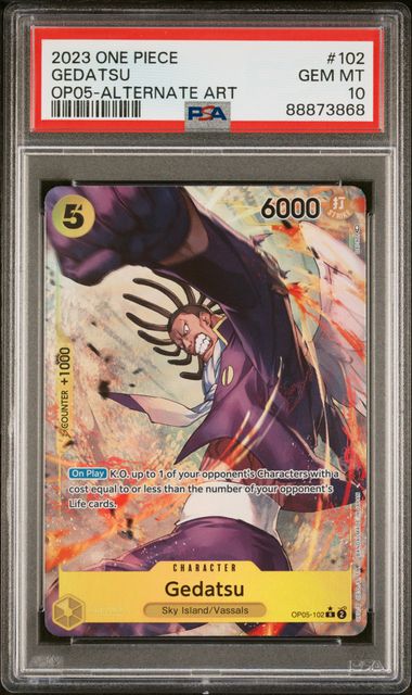 PSA 10 - 2023 ONE PIECE OP05-AWAKENING OF THE NEW ERA #102 GEDATSU ALTERNATE ART